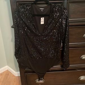 NWT express sequin bodysuit